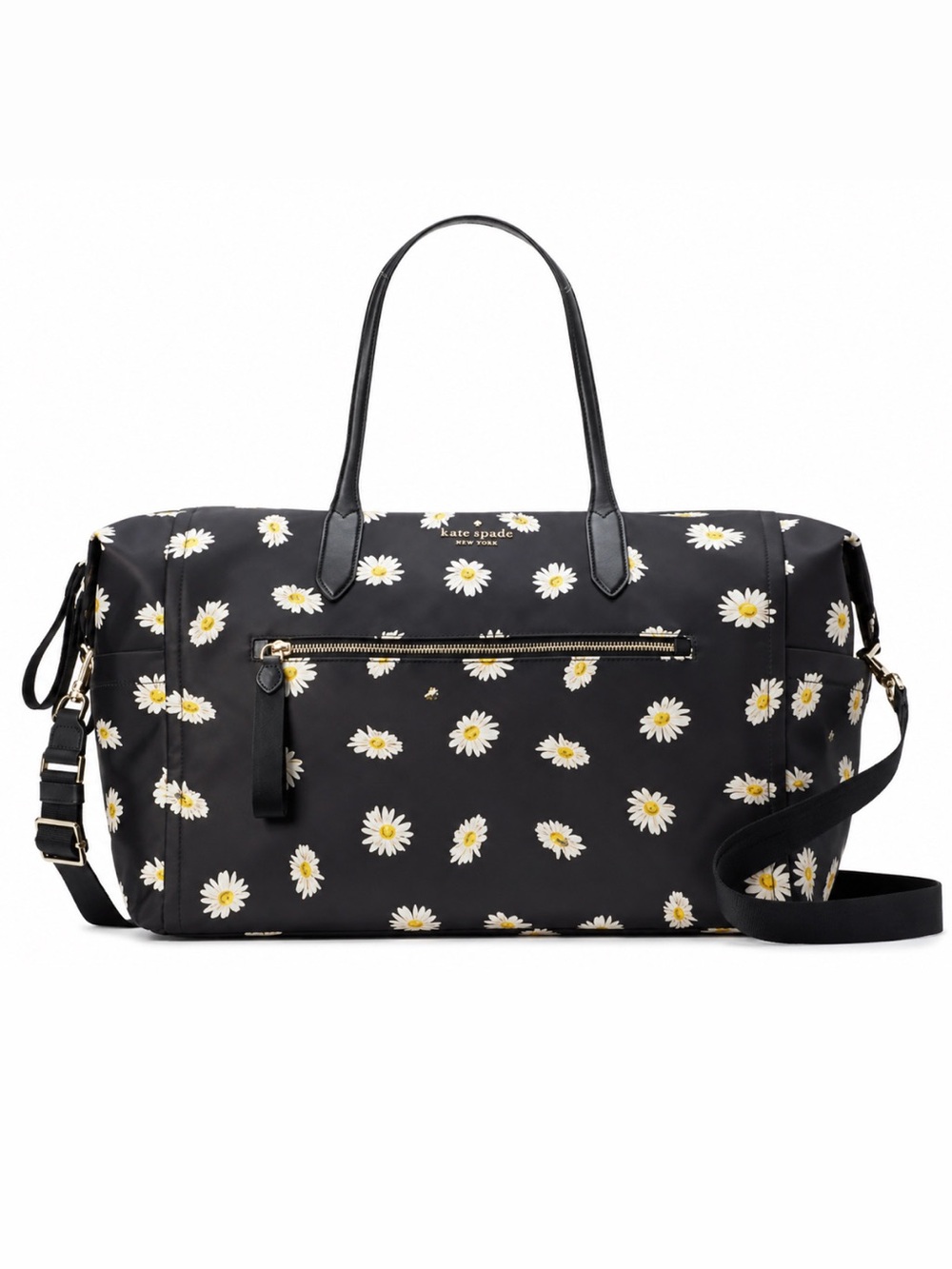 NEW Kate Spade Chelsea Weekender Daisy Print Nylon Tote Duffel Bag MSRP $355